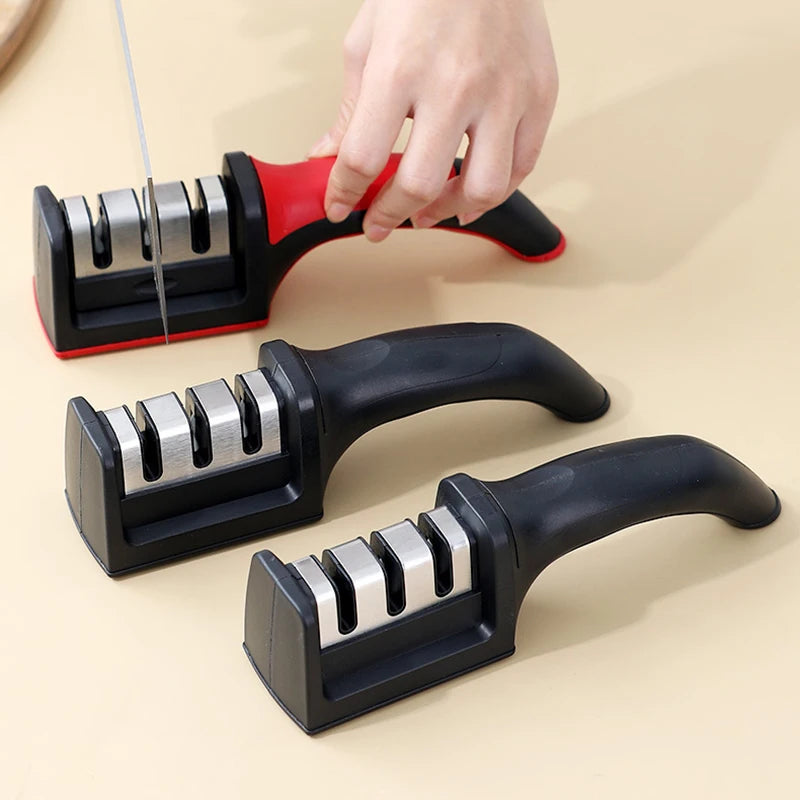 Multi-Function Kitchen Knife Sharpener – Portable 3-Step Sharpening Gadget for Home Use